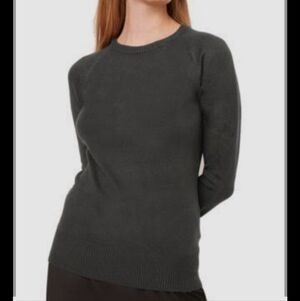 French Connection Womens Dark Green knit Crewneck Sweater Size M EUC